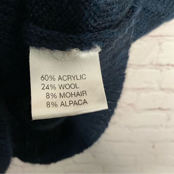 Chiaramente Women’s Sweater Tunic Dress Alpaca Mohair Wool Cowl Neck Teal Size M - Picture 4 of 12